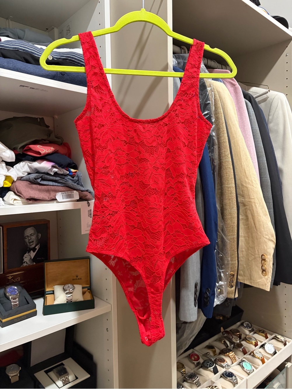 Generation Love Red Lace Tank Bodysuit - Picture 2 of 3
